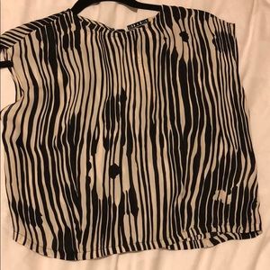 Black and beige striped top, 100% silk